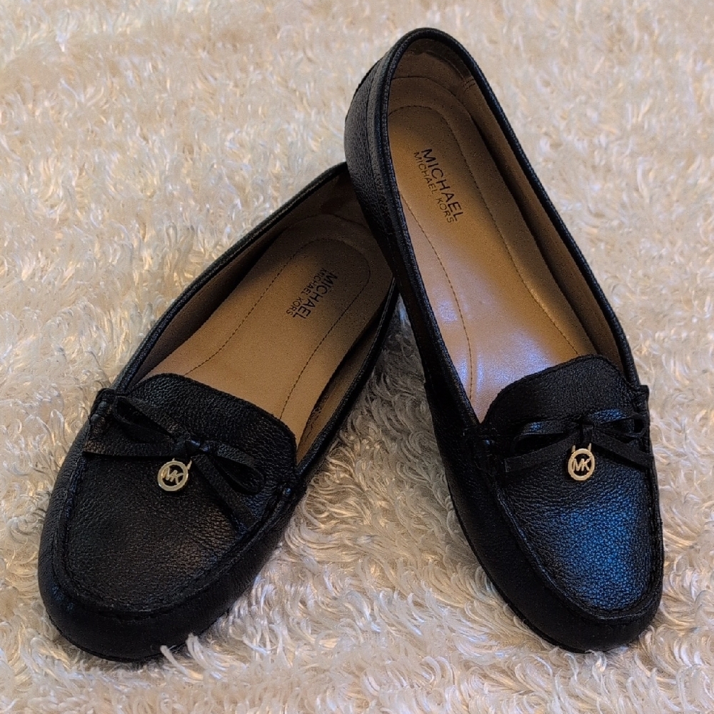 Michael Kors Black Loafers with Gold Detail
